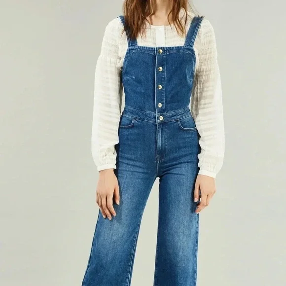 FRAME NWT Blouson Long Sleeve Smocked Blouse Top - Picture 5 of 15